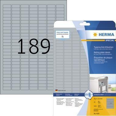 Herma Etikett Typenschild 4220 25x10mm silber 4.725 St./Pack. 129250895 Herma Etikett Typenschild 4220 25x10mm silber 4.725 St./Pack. 129250895 von Herma