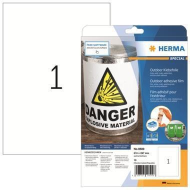 Herma Folienetikett 9500 210x297mm weiß 10 St./Pack. 129241001 Herma Folienetikett 9500 210x297mm weiß 10 St./Pack. 129241001 von Herma