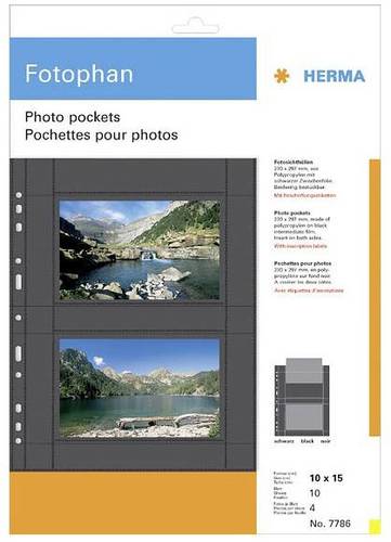 Herma Fotohüllen Schwarz, Transparent 10 x 15cm von Herma