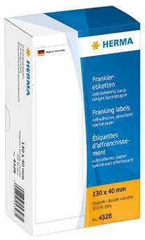 Herma Frankieretikett 4328 130x40mm doppelt weiß 500 St./Pack. 129056100 von Herma