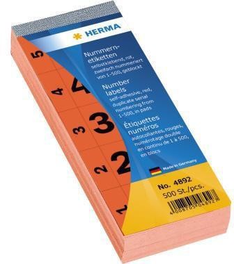 Herma Nummernblock 4892 1-500 sk 28x56mm rot 500 St./Pack. 129168030 Herma Nummernblock 4892 1-500 sk 28x56mm rot 500 St./Pack. 129168030 von Herma