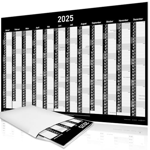 XXL Wandkalender 2025 DIN A1 Jahreskalender | Jahresplaner 2025-84x59 cm, Wandkalender mit Kalenderwochen & Feiertagen in SCHWARZ - Wall Calender Großformat Kalender XXL Wandkalender 2025 DIN A1 Jahreskalender | Jahresplaner 2025-84x59 cm, Wandkalender mit Kalenderwochen & Feiertagen in SCHWARZ - Wall Calender Großformat Kalender von HermannPartner