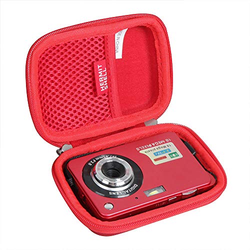 Hermitshell Hartschalen-Reiseetui für AbergBest 21 Megapixel, 6,9 cm (2,7 Zoll) LCD-Bildschirm, wiederaufladbar, HD Digital Video, Rot von Hermitshell