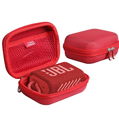 Hermitshell Hartschalen-Reiseetui für JBL Go 4 / JBL GO 3 Wasserfester, tragbarer Lautsprecher (Rot) von Hermitshell