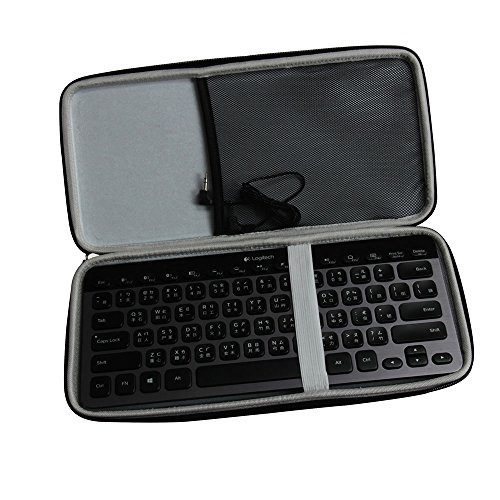 Hermitshell Travel EVA Tasche Schutz hülle Etui Tragetasche Beutel Compact Größen für Logitech K810 920-004292 K811 920-004161 Bluetooth Multi-Device Keyboard iPad/Tablet/Samsung Galaxy Tab/Fire HD/Apple iPad Mini Air Pro/Microsoft Surface von Hermitshell