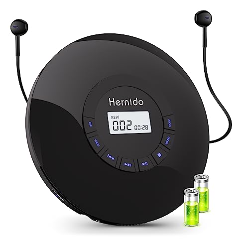 Hernido Tragbarer CD-Player mit Kopfhörer, CD-Player mit wiederaufladbarem Akku, Kompakter CD-Walkman mit 5 EQ-Sounds, AUX-Ausgang, Anti-Skip, Kpop-Player mit Hintergrundbeleuchtung, LCD-Display Hernido Tragbarer CD-Player mit Kopfhörer, CD-Player mit wiederaufladbarem Akku, Kompakter CD-Walkman mit 5 EQ-Sounds, AUX-Ausgang, Anti-Skip, Kpop-Player mit Hintergrundbeleuchtung, LCD-Display von Hernido