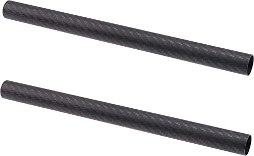 Hersmay 2 STÜCKE 15 mm Carbon Fiber Rods Kohlefaser Stangen 10 Zoll Länge für 15 mm Stangenschienen-Stützsystem DSLR-Kamera-Rig von Hersmay