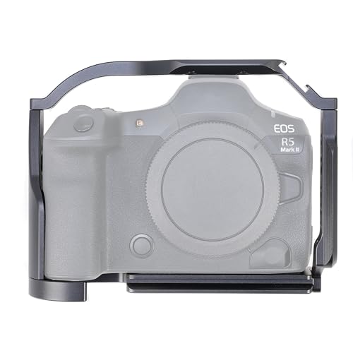 Hersmay EOS R5II Cage, Aluminium DSLR Camera Cage Kamerakäfig für Canon EOS R5 Mark II Kamera Video Rig Stabilizer mit 1/4" Befestigung und 3/8" Arri Aufnahmebohrung von Hersmay