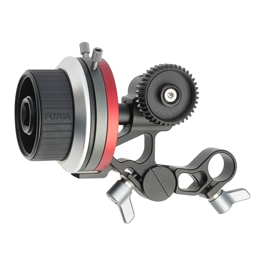 Hersmay Metal Mini Follow Focus A/B Stops Objektiv Follow Focus Lever Camera Focus Puller Kompatibel 15mm Rod Rail Rig Damping No-Slip Handwheel für DSLR Mirrorless Camcorder Camera Cage Rig von Hersmay