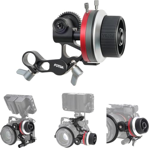 Hersmay Metall Mini Follow Focus mit A/B Stops Kamera Fokus Hebel Puller Kompatibel 15mm Rod Rail Rig Dämpfung No-Slip Handrad für DSLR spiegellose Camcorder Kamera Käfig Rig von Hersmay