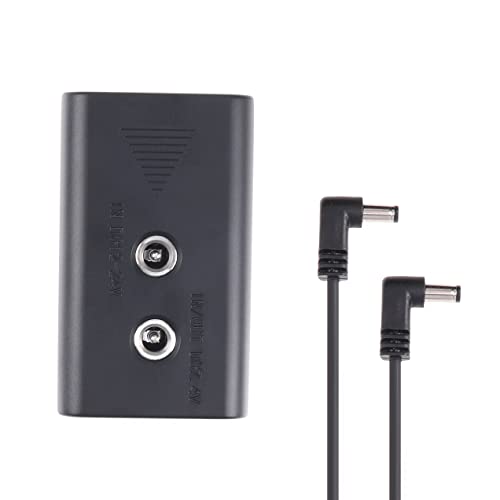 Hersmay NP-F Dummy-Akku DC-Koppler mit 5,5 x 2,1 mm DC-Kabel für NP-F970 NP-F960 NP-F770/F750/F550 zur Stromversorgung von Video LED Licht Kameramonitor YN300 II YN-600 W260 5080LED 5010LED 5012LED von Hersmay