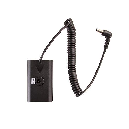 Hersmay NP-F Dummy-Akku DC-Kupplung mit ausziehbarem DC 5,52,5 mm Kabel für NP-F970 NP-F960 NP-F770 F750 F550 zu Power Video LED Licht Kamera Monitor YN300 II YN-600 W260 5080LED 5010LED 5012LED 5010A von Hersmay