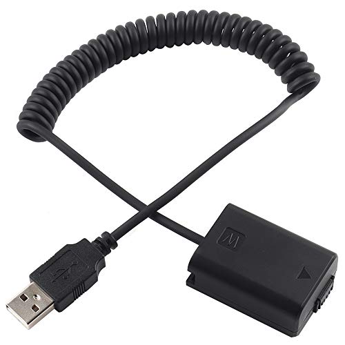USB Stromkabel zum decodierten NP-FW50 Dummy Akku für Sony A7 A7R A7S A7II A7RII A7SII A6000 / A6100 / A6300 / A6400/ A6500-Akku von Hersmay