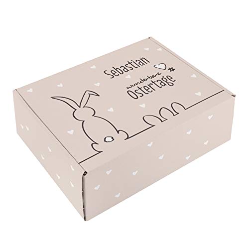 Herz & Heim® Ostergeschenk Verpackung mit Personalisierung Osterhasen Silhouette von Herz & Heim