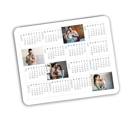 Herz & Heim® Personalisiertes Mousepad mit Wunschname oder Foto Kalender und Fotos von Herz & Heim