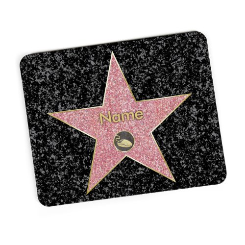 Herz & Heim® Personalisiertes Mousepad mit Wunschname oder Foto Walk of Fame von Herz & Heim