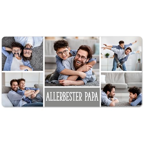 Herz & Heim® XXL Mousepad mit Wunschmotiv – Personalisierbare Schreibtischunterlage mit Foto & Text – Individuelles Mauspad mit eigenen Fotos (Fotocollage) von Herz & Heim