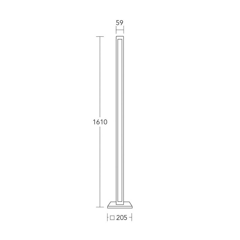 HerzBlut LED- Stehlampe Karl K, Holz, dimmbar, 161 cm von HerzBlut