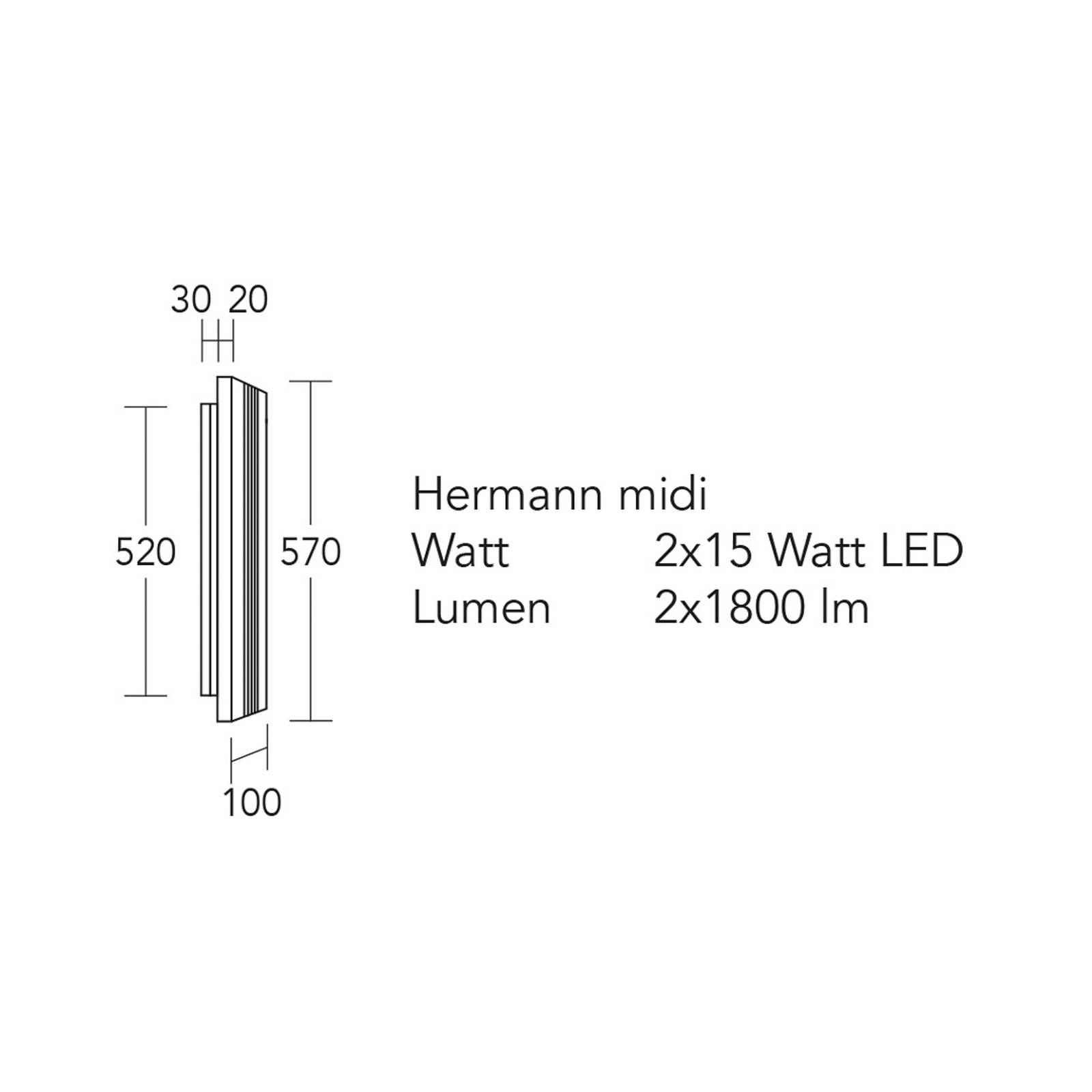 HerzBlut LED-Wandleuchte Hermann midi, eiche geölt, dimmbar HerzBlut LED-Wandleuchte Hermann midi, eiche geölt, dimmbar von HerzBlut