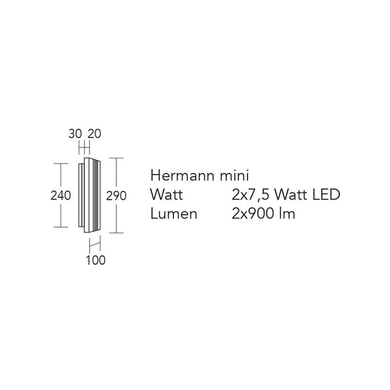 HerzBlut LED-Wandleuchte Hermann mini, eiche geölt, dimmbar von HerzBlut