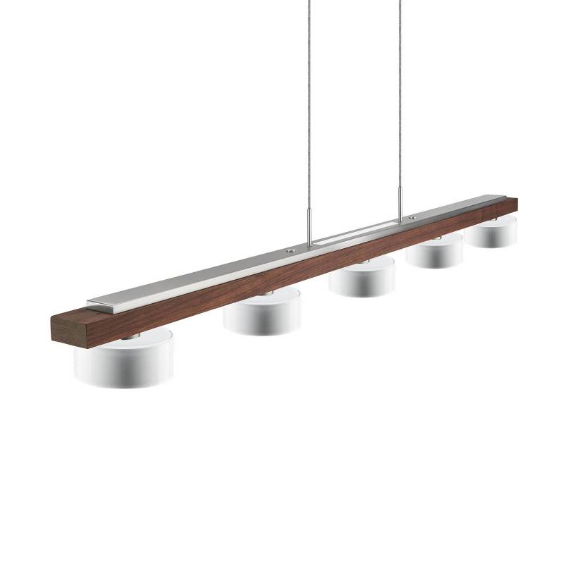 HerzBlut Pendellampe Estelle, Holz, 130 cm, nussbaum geölt von HerzBlut