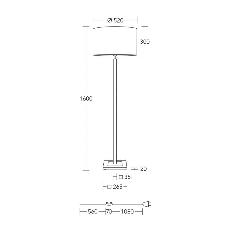 HerzBlut Stehleuchte Titos, Holz, weiß, 160 cm hoch, E27 von HerzBlut