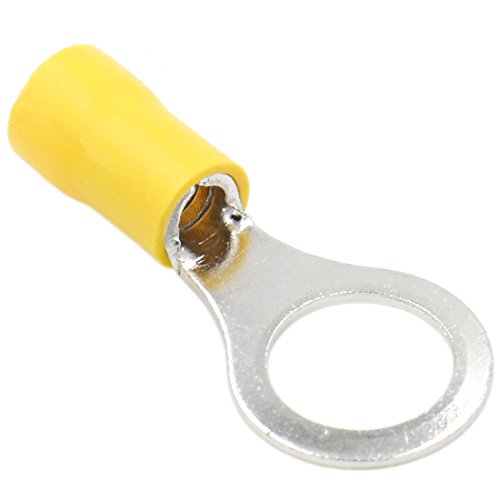 Heschen Ringkabelschuh-Crimpverbinder Vinyl-isolierter elektrischer Steckverbinder, RV5.5-10, Bolzengröße 3/8", für 4-6mm² (12-10 AWG), gelb, 100 Stück von Heschen