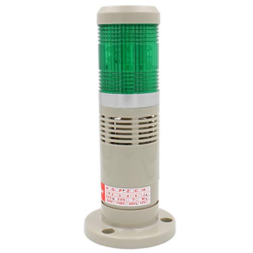 Heschen Signalleuchte Turm Stapel Licht 24V DC Industrie Buzzer Grün LED Alarm Warnlicht Taschenlampe von Heschen