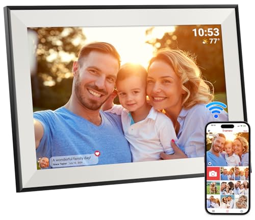 Hesmor Frameo 10,1 Zoll Digitaler Bilderrahmen WLAN, 1280x800 HD IPS Touchscreen Digitale Bilderrahmen, Automatische Rotation, 32GB Speicher, Teilen Sie Fotos sofort von überall, Schwarz & Weiß Hesmor Frameo 10,1 Zoll Digitaler Bilderrahmen WLAN, 1280x800 HD IPS Touchscreen Digitale Bilderrahmen, Automatische Rotation, 32GB Speicher, Teilen Sie Fotos sofort von überall, Schwarz & Weiß von Hesmor