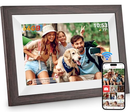 Hesmor 64GB Frameo Digitaler Bilderrahmen WiFi 10,1 Zoll, 1280x800 IPS LCD Touchscreen, Auto-Rotate und Audio, Teilen Sie Fotos oder Videos über die Frameo App überall, Elektronischer Bilderrahmen Hesmor 64GB Frameo Digitaler Bilderrahmen WiFi 10,1 Zoll, 1280x800 IPS LCD Touchscreen, Auto-Rotate und Audio, Teilen Sie Fotos oder Videos über die Frameo App überall, Elektronischer Bilderrahmen von Hesmor