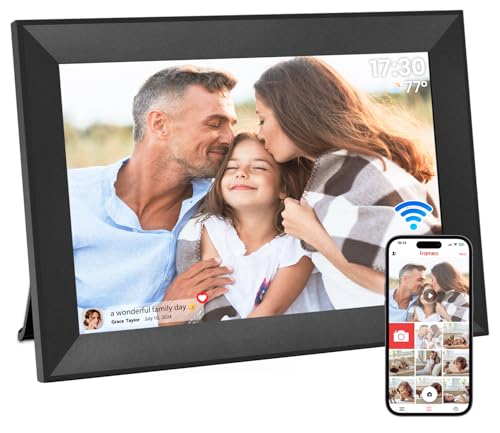 Hesmor WiFi Digitaler Fotorahmen, 10,1 Zoll Digitaler Bilderrahmen, 1280x800 IPS LCD-Touchscreen, Auto-Rotat Eingebauter 32GB Speicher, Teilen Sie Momente sofort über Frameo App von überall, Schwarz… von Hesmor