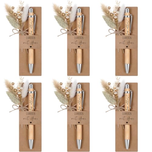 Hestya 6 Sets Lehrerin mit Herz Geschenke Enthalten 6 Holz Kugelschreiber mit Gravur 6 Echtem Trockenblumenstrau 6 Stifthalter aus Papier für Abschiedsgeschenk Lehrerin Kollegen Freund Hestya 6 Sets Lehrerin mit Herz Geschenke Enthalten 6 Holz Kugelschreiber mit Gravur 6 Echtem Trockenblumenstrau 6 Stifthalter aus Papier für Abschiedsgeschenk Lehrerin Kollegen Freund von Hestya