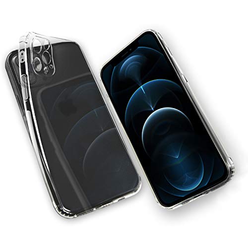 Hetcher Tech Premium iPhone 12 Pro Hülle Transparent Silikon mit Staubschutz - Schutzhülle kompatibel mit Apple iPhone 12 Pro von Hetcher Tech