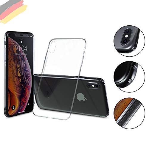 Premium Schutzhülle kompatibel mit iPhone XS Transparent Durchsichtig - Viele Vorteile - Silikon Hülle für Apple iPhone XS - Cover Case Bumper dünn Premium Schutzhülle kompatibel mit iPhone XS Transparent Durchsichtig - Viele Vorteile - Silikon Hülle für Apple iPhone XS - Cover Case Bumper dünn von Hetcher Tech