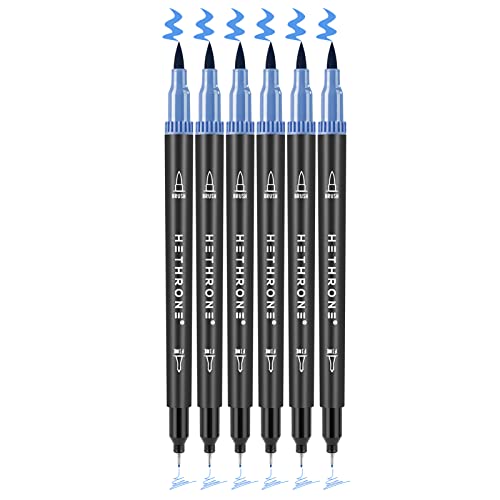 Hethrone Filzstifte Doppelseitig, Dual Brush Pen Set als Ersatz B114 Kornblume von Hethrone