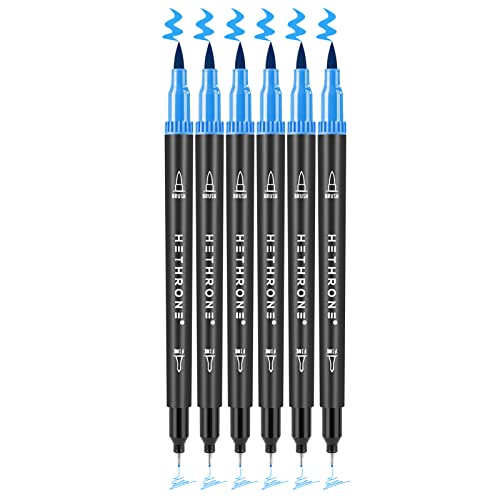Hethrone Filzstifte Doppelseitig, Dual Brush Pen Set als Ersatz B204 Babyblau von Hethrone
