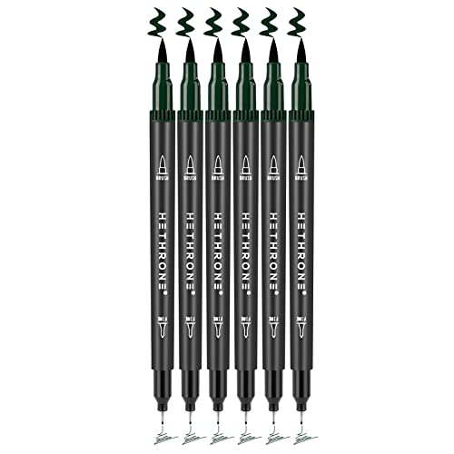 Hethrone Filzstifte Doppelseitig, Dual Brush Pen Set als Ersatz B754 Vert Fonce von Hethrone