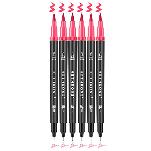 Hethrone Filzstifte Doppelseitig, Dual Brush Pen Set als Ersatz F23 Fluoreszierendes Rosa von Hethrone