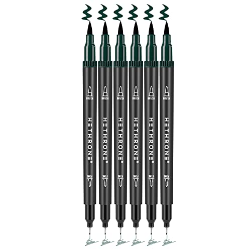 Hethrone Filzstifte Doppelseitig, Dual Brush Pen Set als Ersatz G046 Tiefgrün von Hethrone