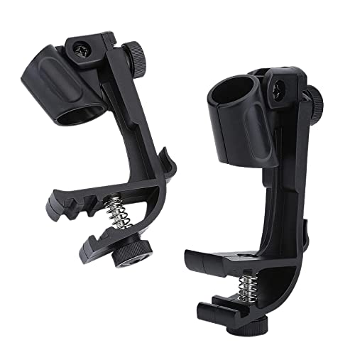 2 Stück Drum Mikrofon Clips Verstellbare Drum-Mikrofon-Clip Drum Microphone Rim Halterung für Mikrofonzubehör (Schwarz) von Heting-YQ