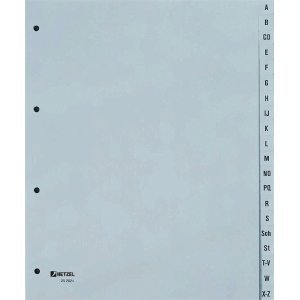 Hetzel Register A4+ A-Z PP grau von Hetzel