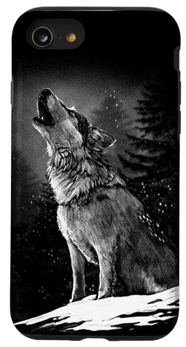 Hülle für iPhone SE (2020) / 7 / 8 Handyhülle Wolf heult Heulender Wolfsmotiv Handyhüllen von Heulender Wolf heult heulen cooles Tier