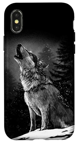 Hülle für iPhone X/XS Handyhülle Wolf heult Heulender Wolfsmotiv Handyhüllen Hülle für iPhone X/XS Handyhülle Wolf heult Heulender Wolfsmotiv Handyhüllen von Heulender Wolf heult heulen cooles Tier