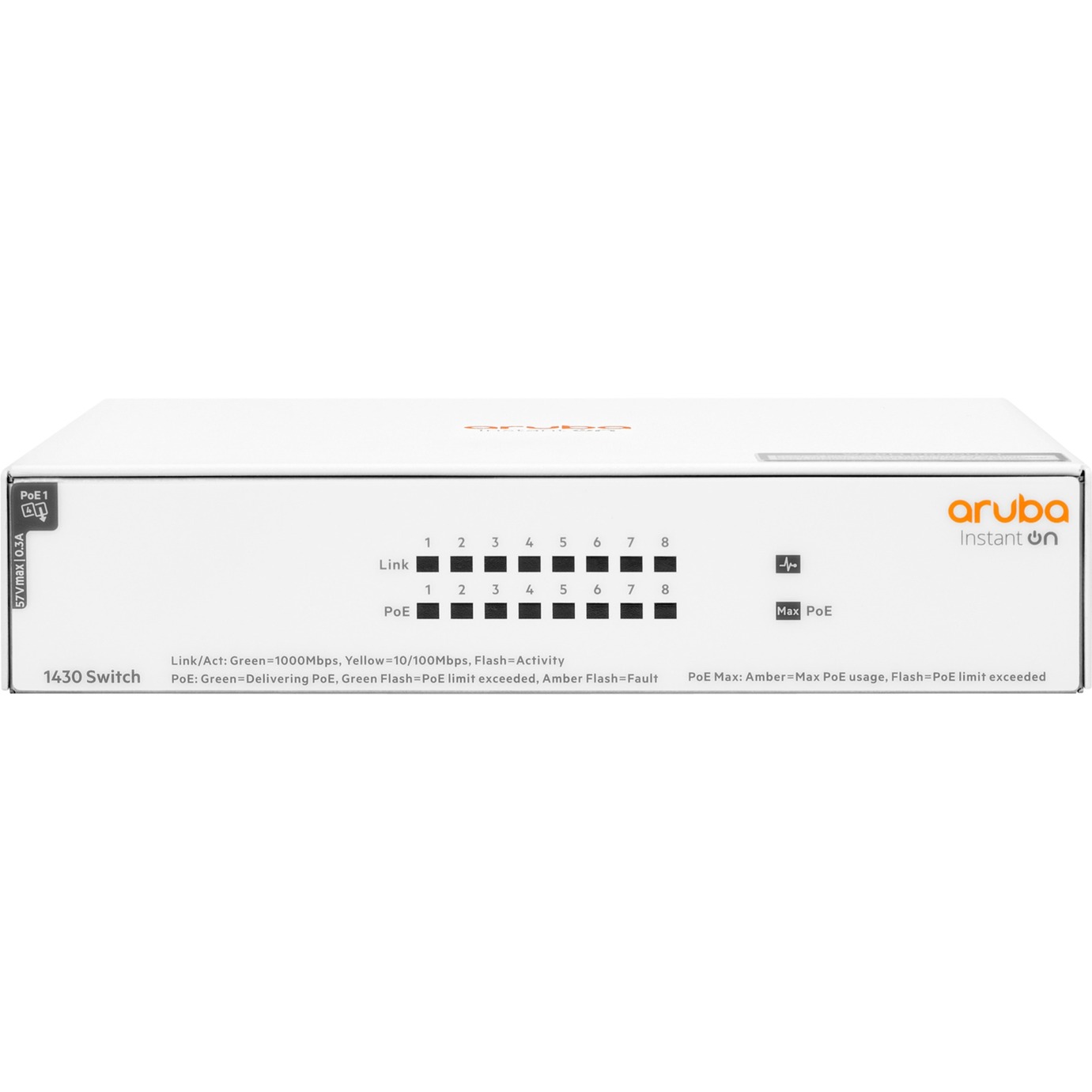 Aruba Instant On 1430 8G 64W PoE, Switch von Hewlett Packard Enterprise