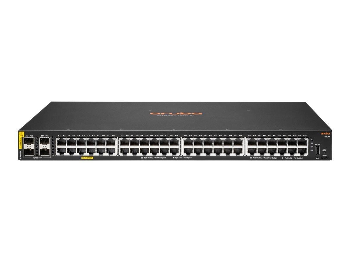 HPE Networking CX6100 Switch 48G Klasse 4 PoE 4SFP+ 740 W rackmountfähig von HPE