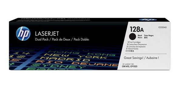 HP 128A original 2er-Pack Toner schwarz - CE320AD HP 128A original 2er-Pack Toner schwarz - CE320AD von Hewlett Packard