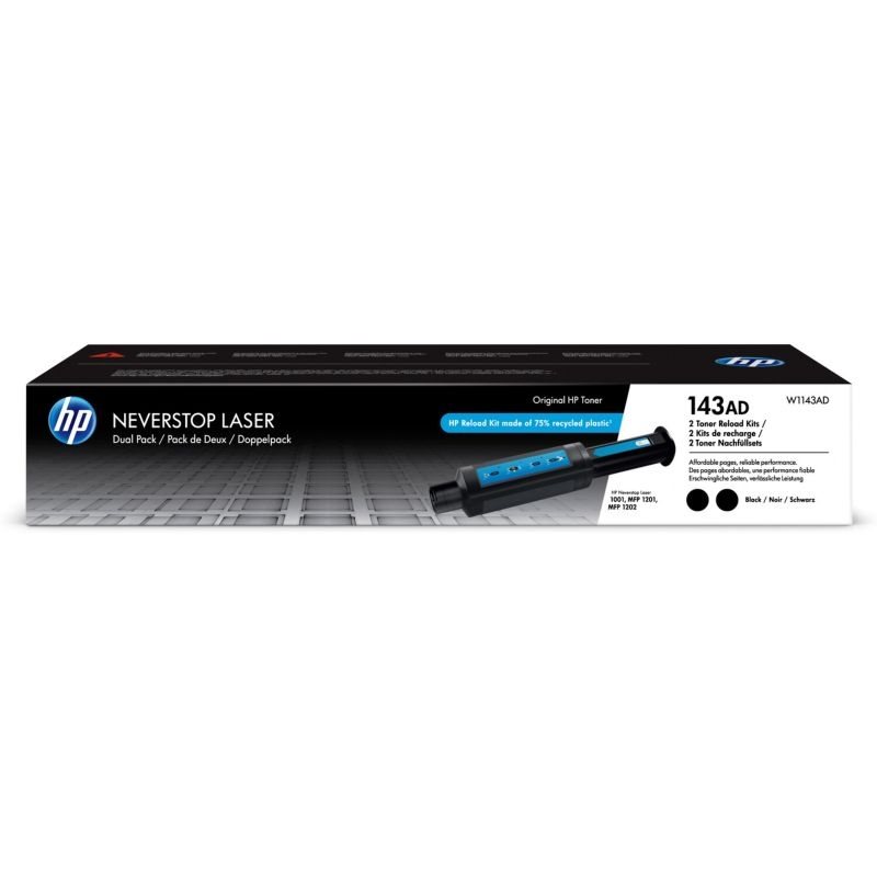 HP 143AD Original Toner Nachfüllkit 2er Pack - W1143AD von Hewlett Packard