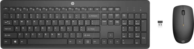 HP 18H24AA - Tastatur-/Maus-Kombination, Funk, schwarz, Layout: DE von Hewlett Packard