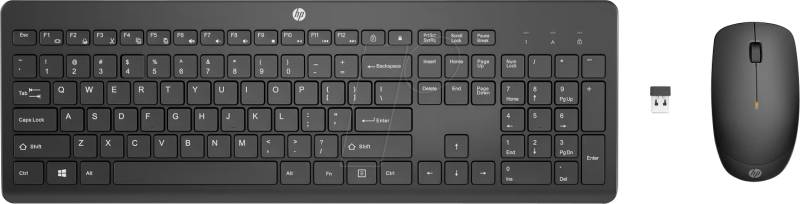 HP 1Y4D0UT - Tastatur-/Maus-Kombination, Funk, schwarz von Hewlett Packard