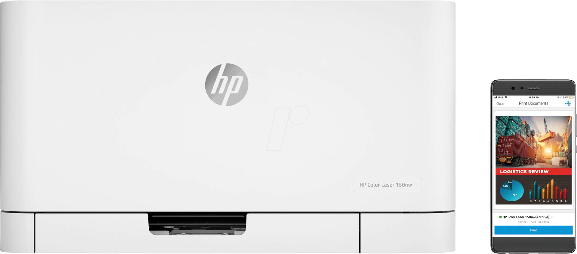 HP 4ZB95A - Laserdrucker, Color, A4, WLAN, 18 S/min, inkl. UHGHotline: +49 6 von Hewlett Packard